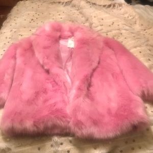 NWT H&M Pink Fur Coat Blogger fave SOLD OUT Sz 14